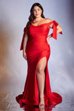 Cinderella Divine CD943C Long Fitted Stretch Jersey Formal Dress Off Shoulder