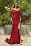Cinderella Divine CD943C Long Fitted Stretch Jersey Formal Dress Off Shoulder