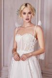 Cinderella Divine CD964W A-Line Boned Bodice Wedding Gown