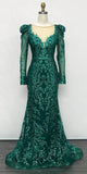 Ladivine CD989 Floor Length Glitter Print Dress with Long Sleeves