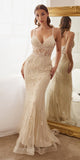 Cinderella Divine CD992 Floor Length Embellished Fitted Mermaid Gown