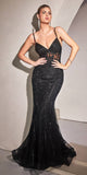 Cinderella Divine CD992 Floor Length Embellished Fitted Mermaid Gown