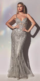 Cinderella Divine CD992 Floor Length Embellished Fitted Mermaid Gown