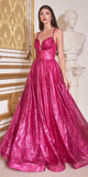 Cinderella Divine CD996 Floor Length A-line Glitter Ball Gown