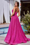 Ladivine CDS483 Long A-Line Sweetheart Glitter Ball Gown