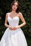 Ladivine CDS512W Dress Strapless Satin Bridal A-Line Ball Gown