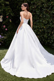 Ladivine CDS512W Dress Strapless Satin Bridal A-Line Ball Gown