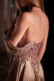 Ladivine CDS525 Dress Off The Shoulder Lace & Satin A-Line Prom Gown
