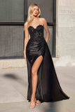 Ladivine CDS530 Strapless Sweetheart Fitted Satin Prom Dress