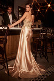 Ladivine CDS530 Strapless Sweetheart Fitted Satin Prom Dress