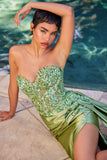 Ladivine CDS530 Strapless Sweetheart Fitted Satin Prom Dress