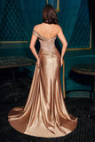 Ladivine CDS542 Off One Shoulder Fitted Gown Sweetheart Neckline Side Sash