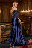 Ladivine CDS549 Mother of the Bride Fitted Gown Off Shoulder