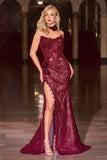 Ladivine CDS550 Fit and Flare Strapless Matching Chocker Evening Gown