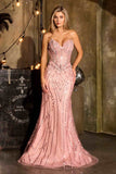 Ladivine CDS557 Fully Embellished Show Stopper Fitted Mermaid Gown