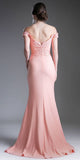 Cinderella Divine CF158 Off Shoulder Floor Length Evening Gown Applique Bodice