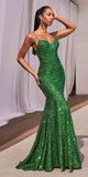 Ladivine CH066 Long Fitted Sequin Mermaid Gown