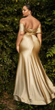 Cinderella Divine CH163C Strapless Off the Shoulder Fitted Gown
