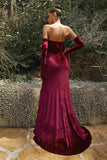 Cinderella Divine CH176 Vintage Velvet Hollywood Strapless Fitted Gown