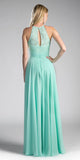 CLEARANCE - Cinderella Divine CJ228 Halter Lace Long Dress Keyhole Neckline (Size 18)