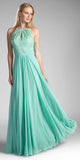 CLEARANCE - Cinderella Divine CJ228 Halter Lace Long Dress Keyhole Neckline (Size 18)