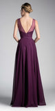 Cinderella Divine CJ251 Long A-Line Chiffon Dress Illusion Neckline