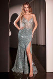 Ladivine CM370 Dress Fitted Sequin Prom Gown