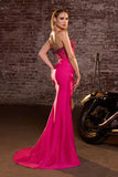 Ladivine CW301 High Glamour Strapless Sheer Bodice Evening Gown