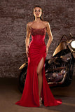 Ladivine CW301 High Glamour Strapless Sheer Bodice Evening Gown