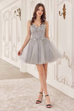 Ladivine CY019 Dress Sequin Beaded A-Line Short Dress