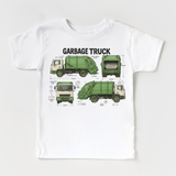 Garbage Truck Blueprints Shirt - Fun Garbage Truck Tee