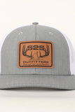 Leather Patch Trucker Hat Gray - S2S Outfitters