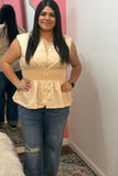 Boss Babe Curves Power Puff Peplum Top