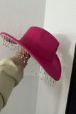 Midnight Rodeo Crystal Fringe Fedora Hat ✨
