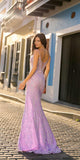 Nox Anabel D1465 Long Fitted Scoop Neck Sequin Gown