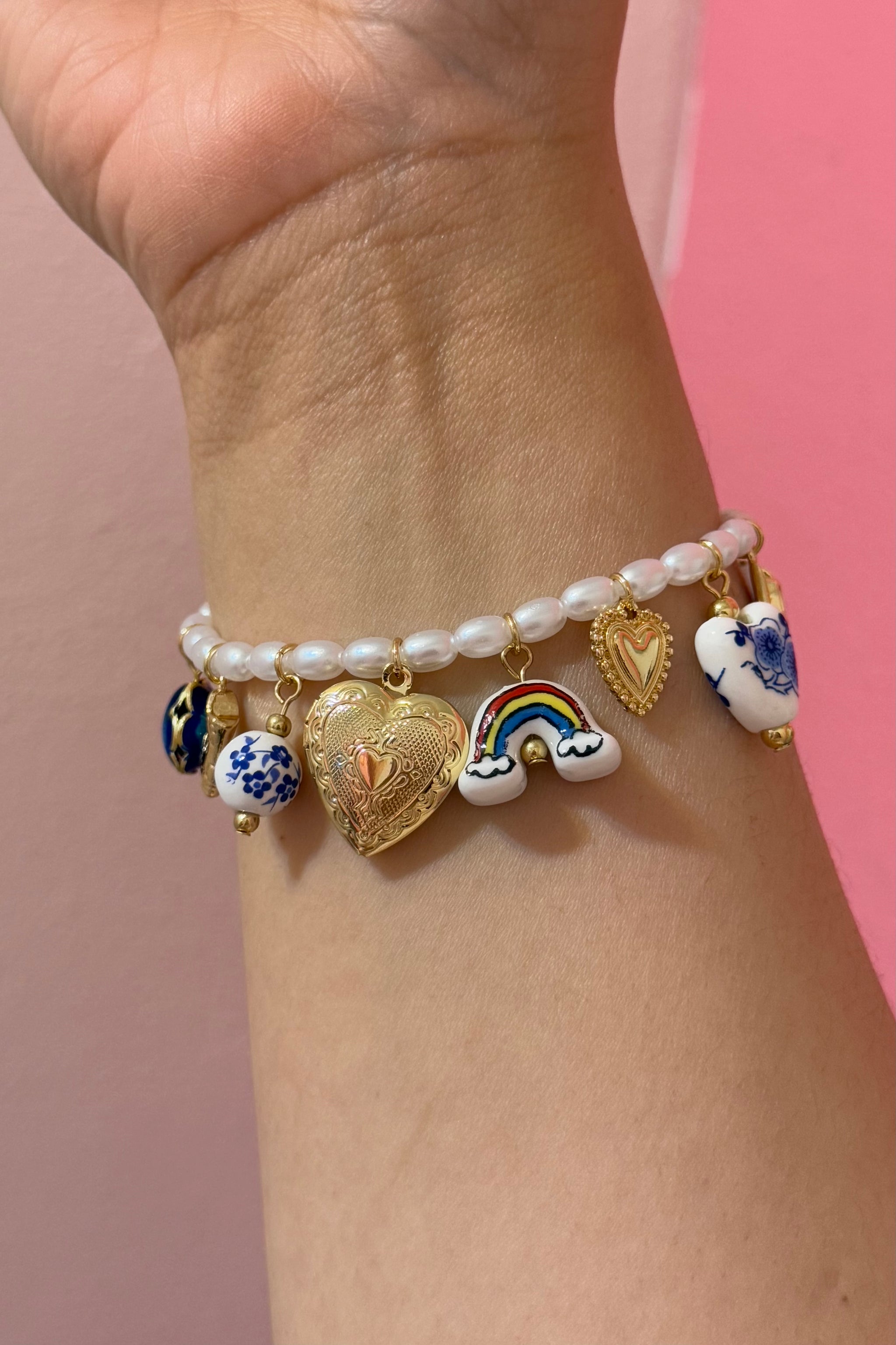Western Chic Ceramic Charm Bracelet