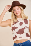 Texas Boot Scootin’ Cowprint Babe Knit Vest Top