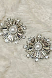 Pearl Sunburst Stud Earrings