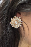 Pearl Sunburst Stud Earrings