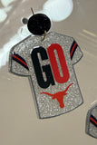 Texas Spirit “GO” Glitter Jersey Earrings