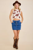 Texas Boot Scootin’ Cowprint Babe Knit Vest Top