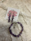 Natural Stone Chip Bracelet & Earring Set