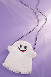 Beaded Ghost Halloween Crossbody Bag