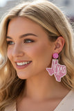 Pink Texas Sparkle Dangle Statement Earrings