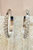Pearl Luxe Sparkle Hoop Earrings