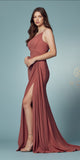 Nox Anabel E1005 Long One Shoulder Chiffon Evening Gown