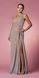Nox Anabel E1005 Long One Shoulder Chiffon Evening Gown