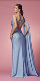 Nox Anabel E1039 Sexy Floor Length One Shoulder Drape Sash Dress