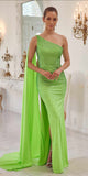 Nox Anabel E1039 Sexy Floor Length One Shoulder Drape Sash Dress
