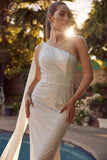 Nox Anabel E1039 Sexy Floor Length One Shoulder Drape Sash Dress